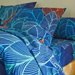 Linge de lit Elsa en polycoton à motifs feuilles