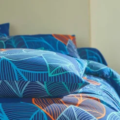 Linge de lit Elsa en polycoton à motifs feuilles