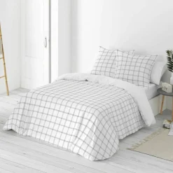 Linge de lit Emile en coton imprimé carreaux