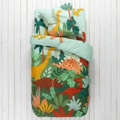 Linge de lit enfant Jurassi coton - Imprimé dinosaure