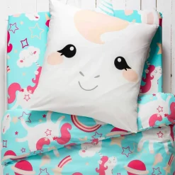 Linge de lit enfant à motif Licorne en coton biologique(**)