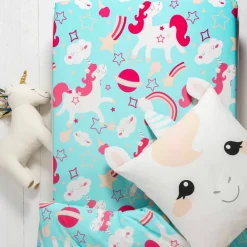 Linge de lit enfant à motif Licorne en coton biologique(**)