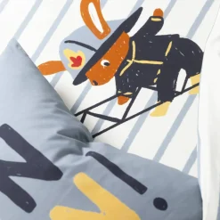 Linge de lit enfant à motifs Pompiers en coton