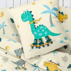Linge de lit enfant à motifs skate Dinoroul 1 personne - coton