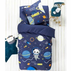Linge de lit enfant Pao imprimé espace - coton