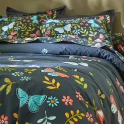 Linge de lit Envolée en coton à motifs papillons