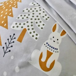 Linge de lit Forêt, en coton imprimé
