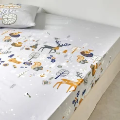 Linge de lit Forêt, en coton imprimé