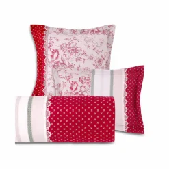 Linge de lit Gabrielle en coton imprimé pois, fleurs et dentelle