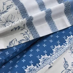 Linge de lit Gabrielle en coton imprimé pois, fleurs et dentelle