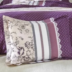 Linge de lit Gabrielle flanelle, imprimé fleurs et dentelle