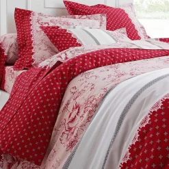 Linge de lit Gabrielle flanelle, imprimé fleurs et dentelle