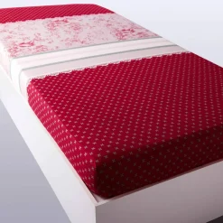 Linge de lit Gabrielle flanelle, imprimé fleurs et dentelle