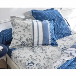 Linge de lit Gabrielle flanelle, imprimé fleurs et dentelle