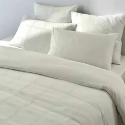 Linge de lit gaufré en coton uni