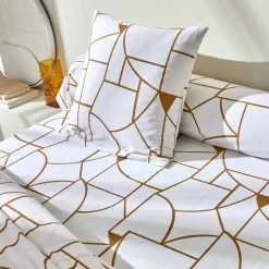 Linge de lit Geoffroy en coton à motifs graphiques