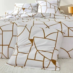 Linge de lit Geoffroy en coton à motifs graphiques