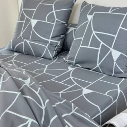 Linge de lit Geoffroy en coton à motifs graphiques