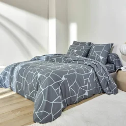 Linge de lit Geoffroy en coton à motifs graphiques