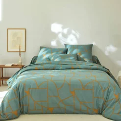 Linge de lit Geoffroy en coton à motifs graphiques