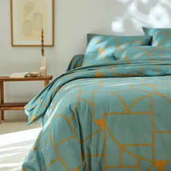 Linge de lit Geoffroy en coton à motifs graphiques