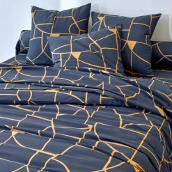 Linge de lit Geoffroy en coton à motifs graphiques
