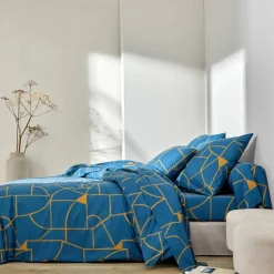 Linge de lit Geoffroy en coton à motifs graphiques