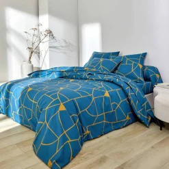 Linge de lit Geoffroy en coton à motifs graphiques