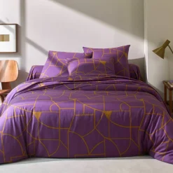 Linge de lit Geoffroy en coton à motifs graphiques