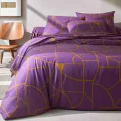 Linge de lit Geoffroy en coton à motifs graphiques