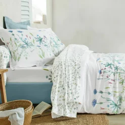Linge de lit Julie en coton imprimé herbier