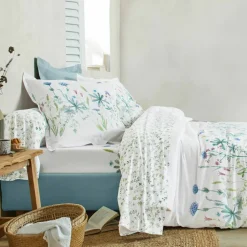 Linge de lit Julie en coton imprimé herbier