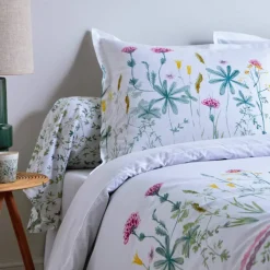 Linge de lit Julie en coton imprimé herbier