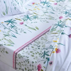 Linge de lit Julie en coton imprimé herbier