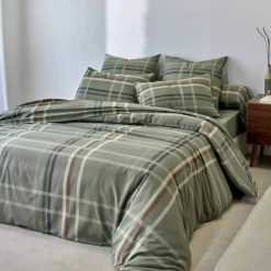Linge de lit Karl imprimé écossais, en coton