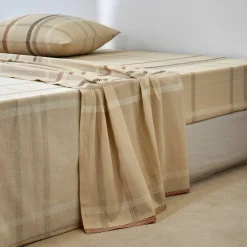 Linge de lit Karl imprimé écossais, en flanelle
