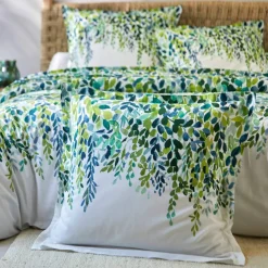 Linge de lit Léonie en coton imprimé végétal