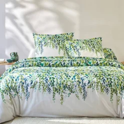 Linge de lit Léonie en coton imprimé végétal