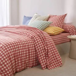 Linge de lit Lou imprimé carreaux - en coton