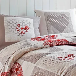 Linge de lit Lovely en coton imprimé coeurs