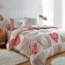 Linge de lit Lovely en coton imprimé coeurs