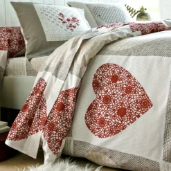 Linge de lit Lovely en coton imprimé coeurs