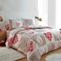 Linge de lit Lovely en coton imprimé coeurs