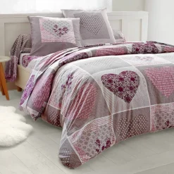 Linge de lit Lovely en coton imprimé coeurs