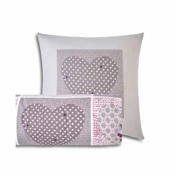 Linge de lit Lovely en coton imprimé coeurs