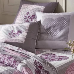 Linge de lit Lovely en coton imprimé coeurs