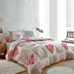 Linge de lit Lovely en flanelle imprimé coeurs