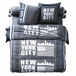 Linge de lit Manhattan en polycoton imprimé New-York