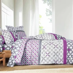 Linge de lit Marlow en coton motifs géométriques