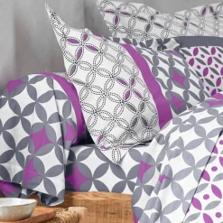 Linge de lit Marlow en coton motifs géométriques